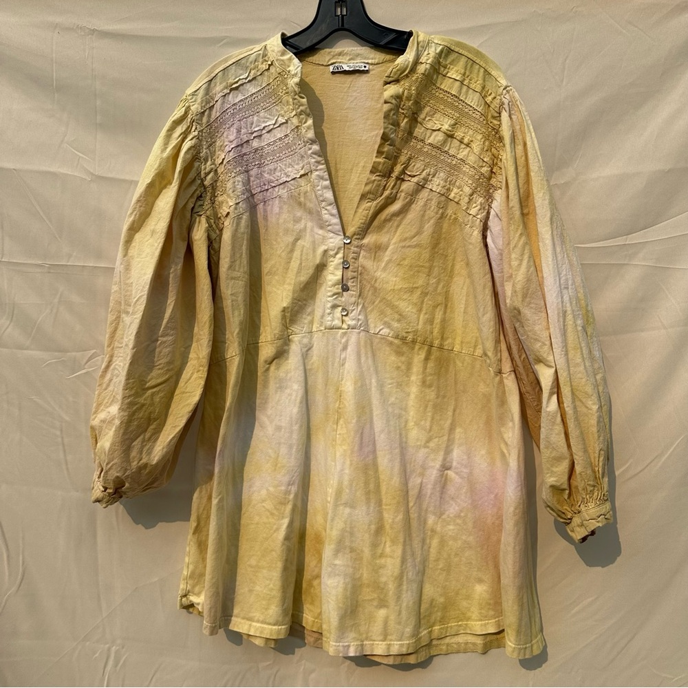Zara long sleeve tie dye romper